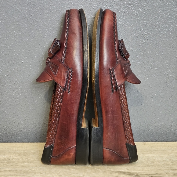 Allen Edmonds Mens Maxfield Loafer Size 9.5 D Tassel Dress Shoes Braided Oxblood main image 7